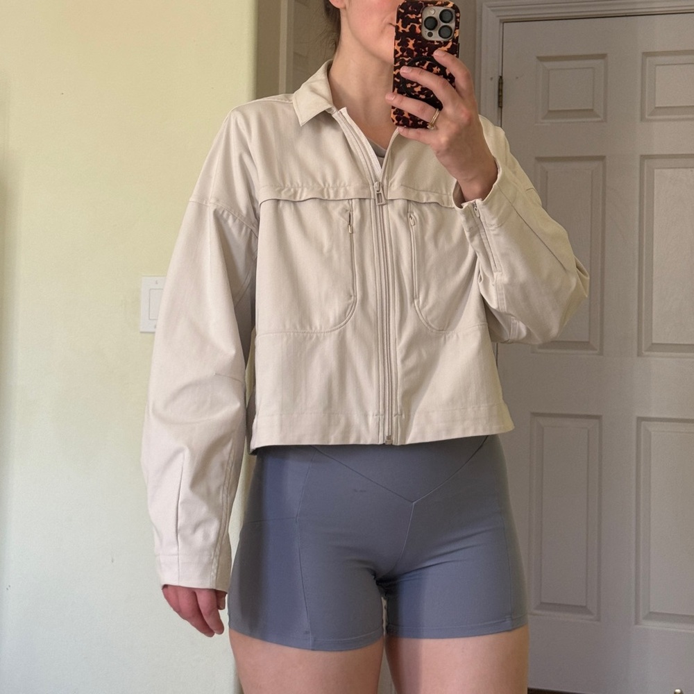 Lululemon Lab Off-white Cropped Zip-Up Jacket - Picture 2 of 4